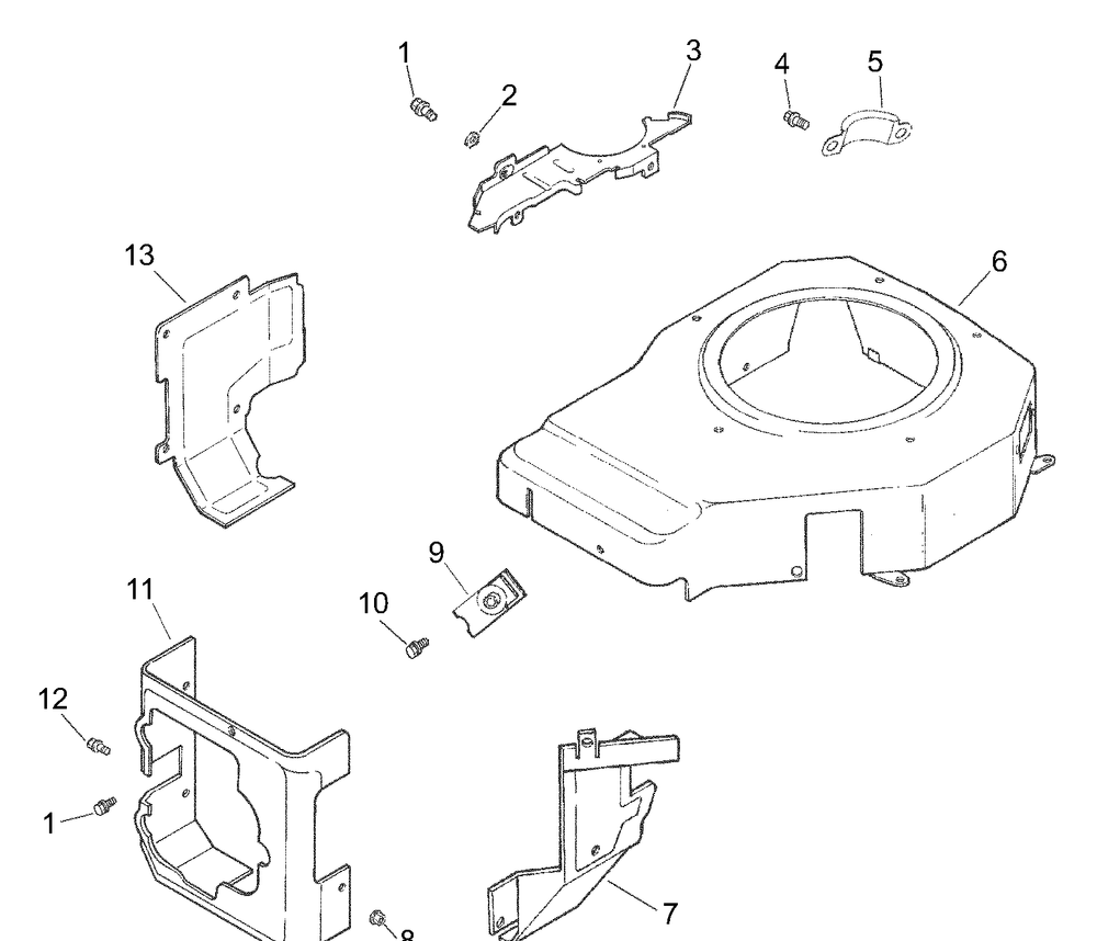Kohler Engine Blower Housing Diagram and Parts List for 13AB11CG710-13AB11CG712-13AL11CG710-13AL11CG712-13AX11CG710-13AX11CG712 Cub Cadet Lawn Tractor